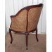 Carved Wood Bergere Chair with Upholstered Seat