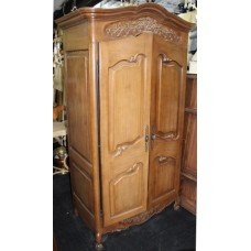 Large Heavily Carved Wood Cabinet Cupboard Linen Press Unit