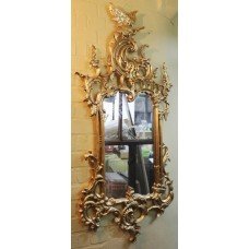 Carved Wood Gilt Chippendale Style Pier Glass Mirror