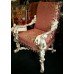 Ornate Carved Wood Silver Leaf Throne Chair