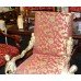 Ornate Carved Wood Silver Leaf Throne Chair