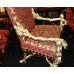 Ornate Carved Wood Silver Leaf Throne Chair