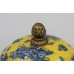 Chinese Ceramic & Brass Lidded Urn on Stand