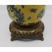 Chinese Ceramic & Brass Lidded Urn on Stand