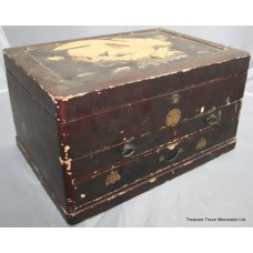 Chinoiserie Inlaid Lacquer Jewellery Bijouterie Box