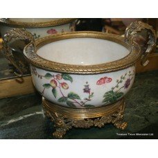 Hand Painted Bowl with Heavy Ormolu Mounts