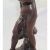 Classical Style Bronze Cherub on Marble Base Statue