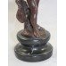 Classical Style Bronze Cherub on Marble Base Statue