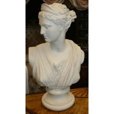 Classical Style Heavy Composite Marble Bust of Diana