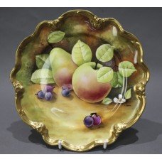 Coalport Hand Painted Fruit Cabinet Plate by Gidman