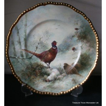 Coalport Hand Painted Pheasants Plate by Richard Budd