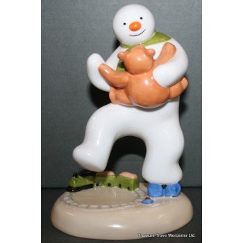 Coalport The Snowman Dancing with Teddy Figurine
