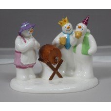 Coalport The Snowman Ltd Edition Having A Party Figurine