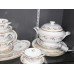 Coalport White, Gold & Burgundy Dinner Service 35 Pieces