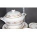 Coalport White, Gold & Burgundy Dinner Service 35 Pieces