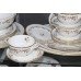 Coalport White, Gold & Burgundy Dinner Service 35 Pieces