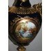 Ornate Cobalt Blue and Gold Plated Lidded Urn
