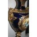 Ornate Cobalt Blue and Gold Plated Lidded Urn