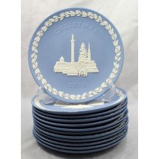 Collection of 12 Wedgwood Jasperware Christmas Plates