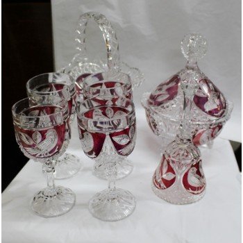 Collection of Vintage Coloured Decorative Crystal