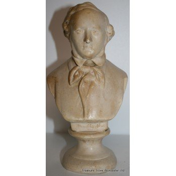 Antique Style Plaster Bust of Composer Mendelssohn