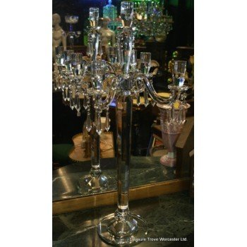 Fine Quality Heavy Cut Glass Crystal Contemporary Candelabra