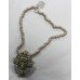 Contemporary Heavy Sterling Silver Peridot Set Necklace
