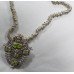 Contemporary Heavy Sterling Silver Peridot Set Necklace