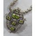 Contemporary Heavy Sterling Silver Peridot Set Necklace