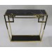 Contemporary Marble Topped Brass Side Table