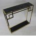 Contemporary Marble Topped Brass Side Table