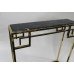 Contemporary Marble Topped Brass Side Table