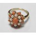 Coral & Pearl 9ct Gold Ring
