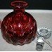 Elegant Cut Glass Crystal Cranberry Perfume Bottle