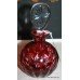 Elegant Cut Glass Crystal Cranberry Perfume Bottle