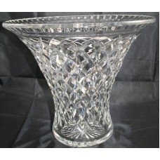 Cut Glass Crystal Large Flared Vase