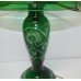 Green Crystal Overlay Cut Glass Mushroom Lamp