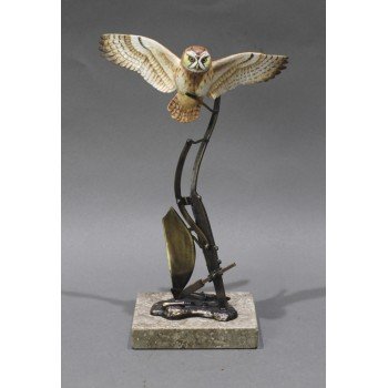 David Fryer Studios Porcelain & Bronze Owl
