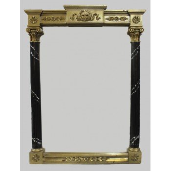 Decorative Gilt & Painted Column Wall Mirror 66 x 89 cm