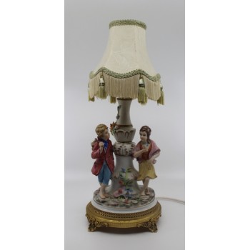 Decorative Italian Porcelain Lamp by Capodimonte
