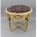 Decorative Painted Marble Topped Carved Wood Centre Table