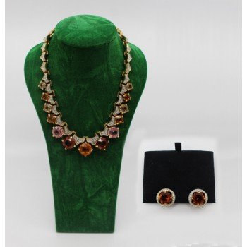 Swarovski Necklet & Ear Clip Set