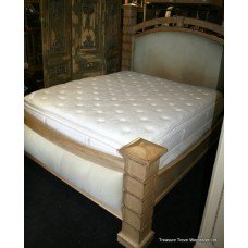 Heavy Carved Limed Oak Half Tester Super King Size Bed