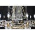 Designer Profusely Dressed Crystal Gilt Metal Chandelier