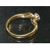 Diamond Single Stone Crossover Twist Yellow Gold Ring