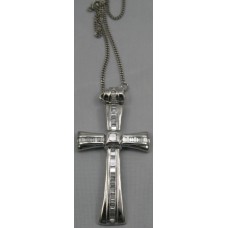 18ct White Gold Cross Set with Diamonds on Chain