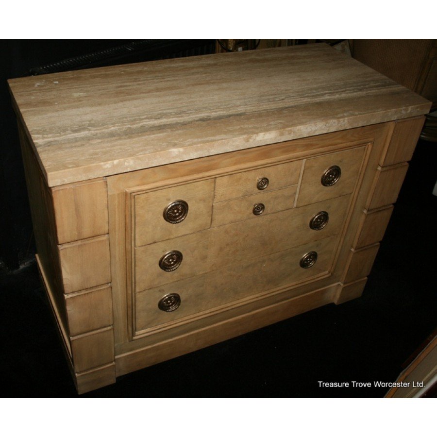 Drexel Heritage Marble Topped Italian Style Chest Of Drawers