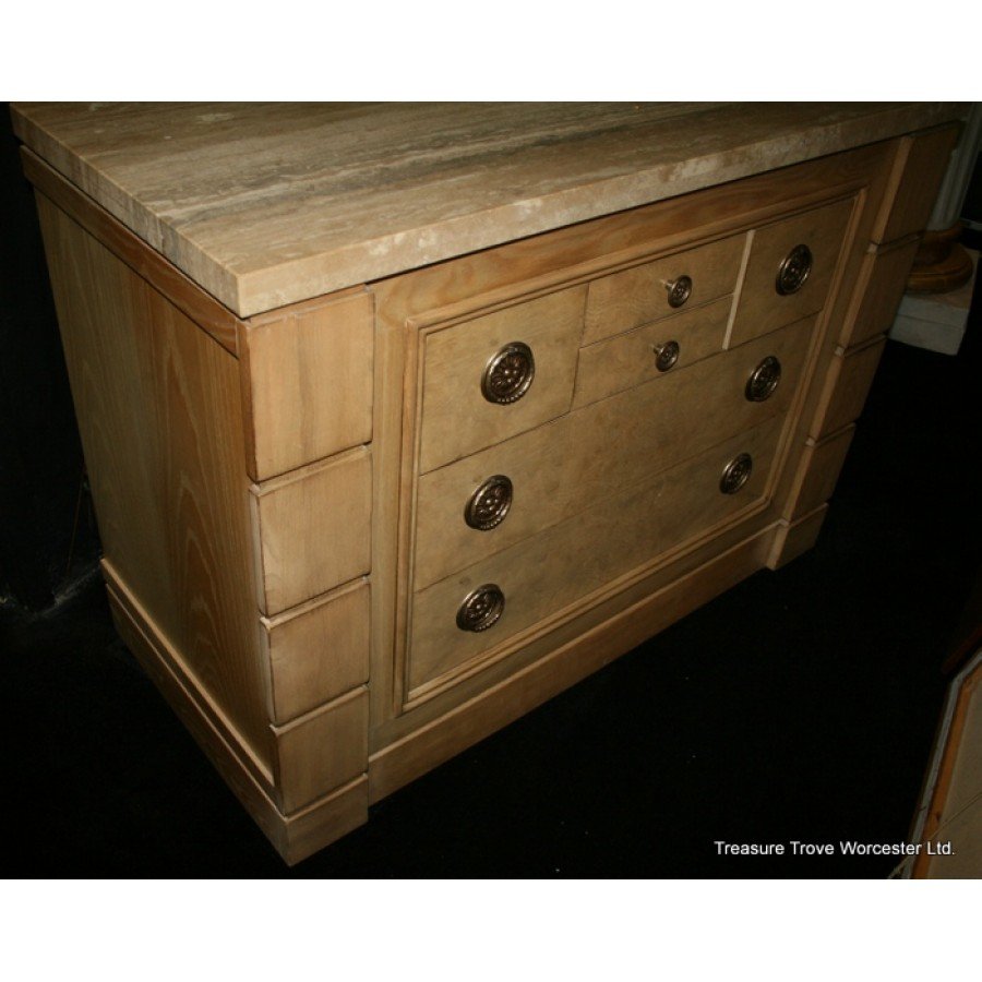 Drexel Heritage Marble Topped Italian Style Chest Of Drawers