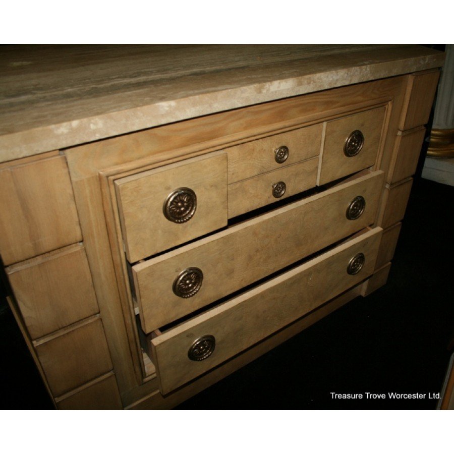 Drexel Heritage Marble Topped Italian Style Chest Of Drawers