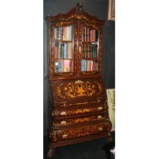 Dutch 18th c. Style Marquetry Bureau Bookcase